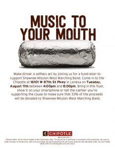 August 2020 Dine to Donate flyer