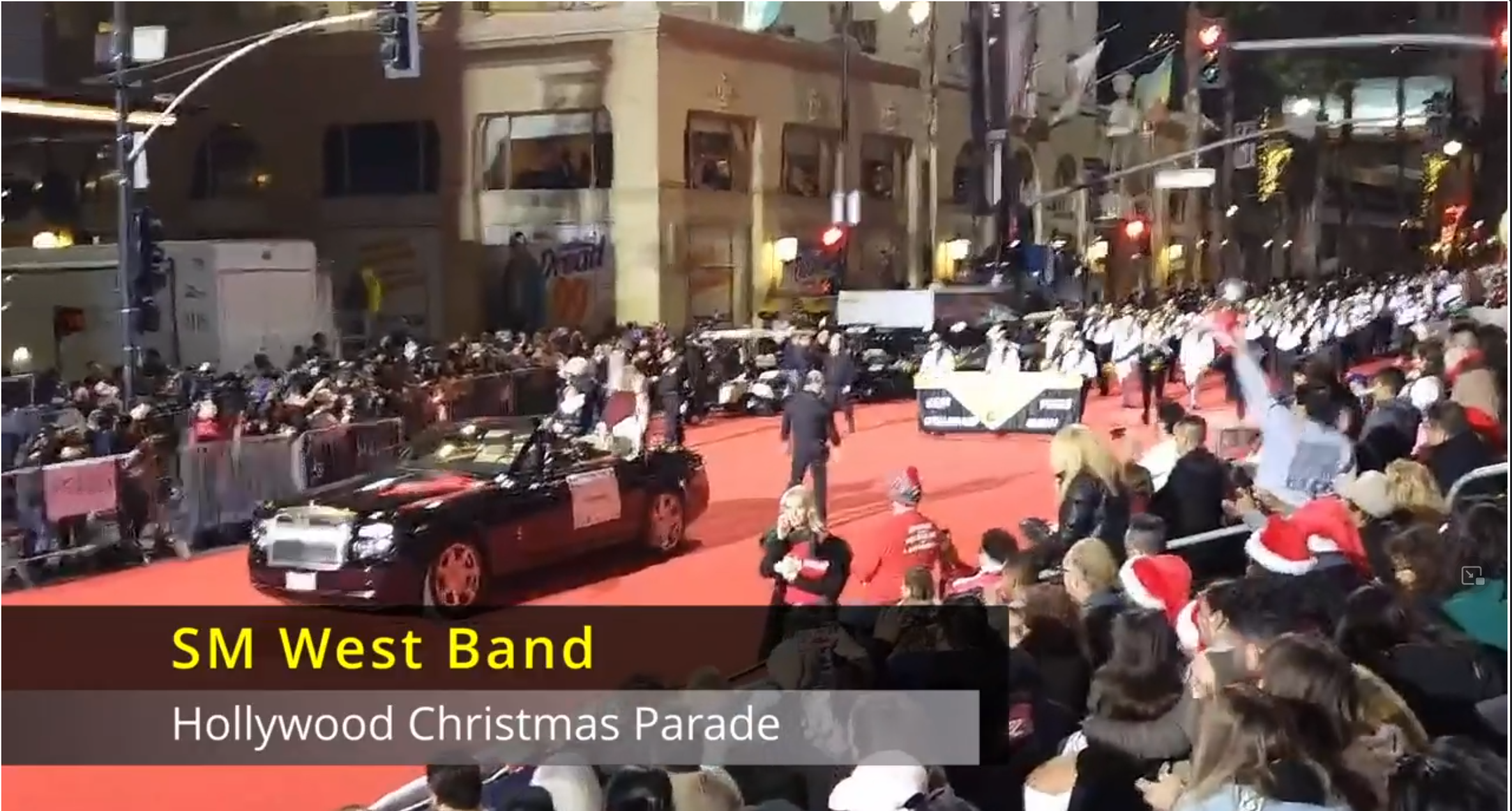 Shawnee Mission West Marching Band in the 2022 Hollywood Christmas Parade