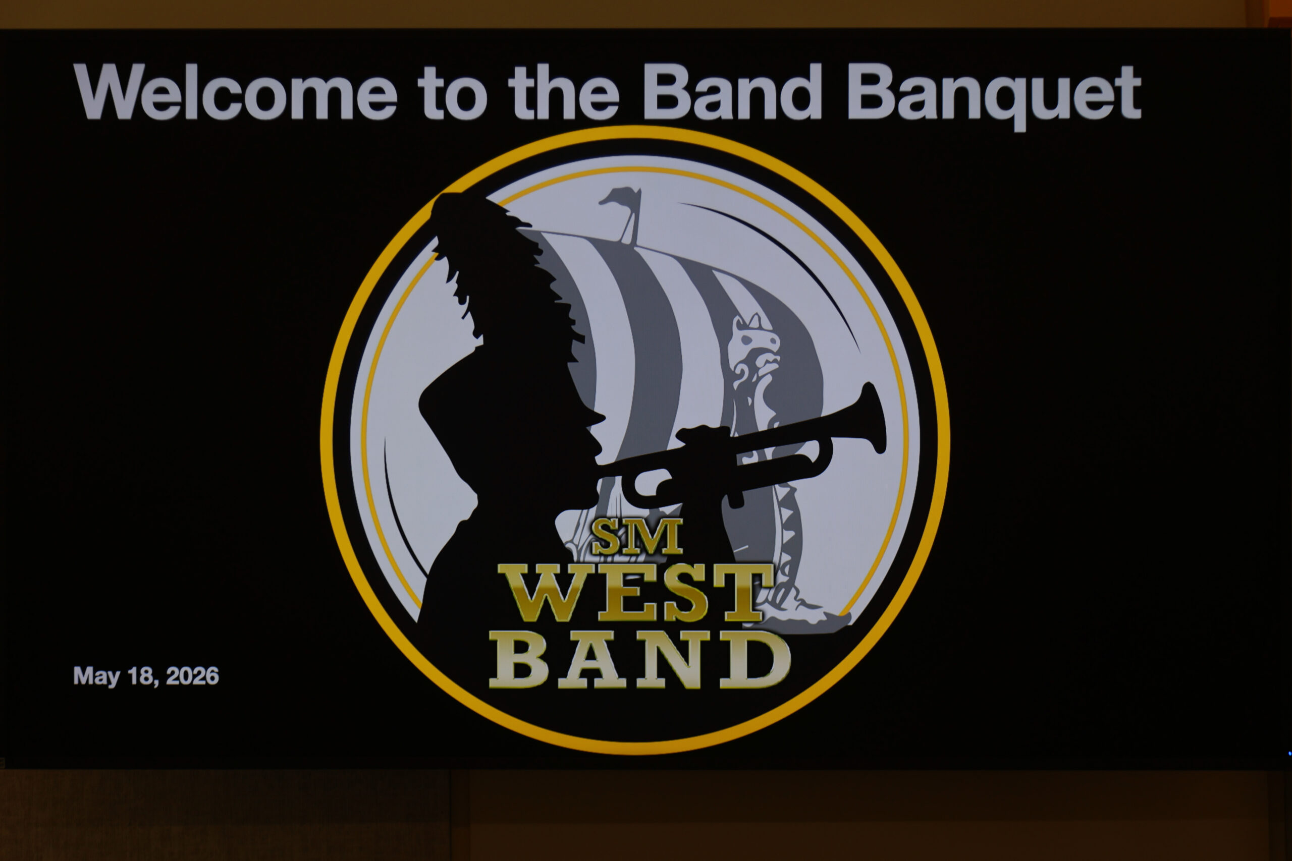 Welcome to the Band Banquet with SM West Band Logo
